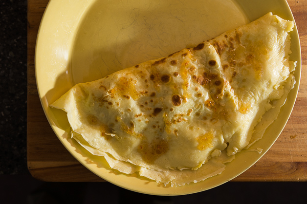 Bacon, Egg, and Cheese Crepes